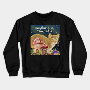 Anything is Paw-sible cat lover Crewneck Sweatshirt